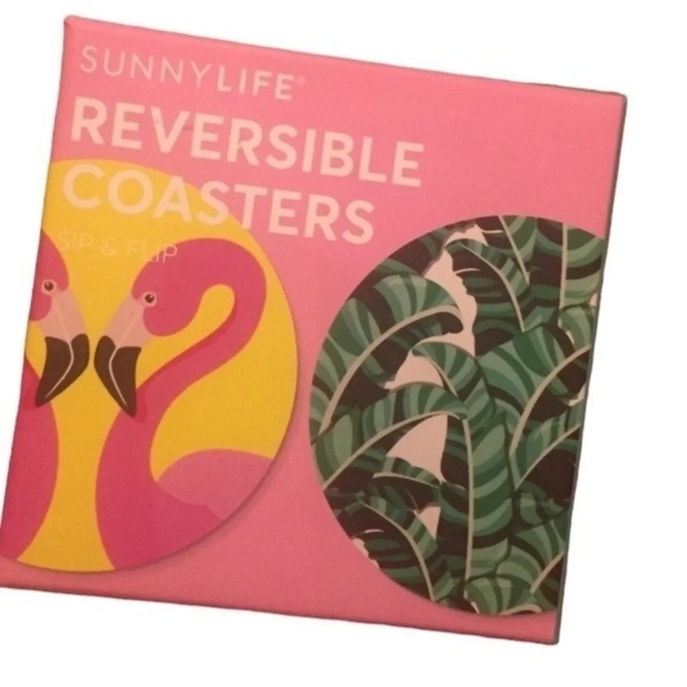 Sunnylife Reversible coasters  16- Sip & Flip - NIB